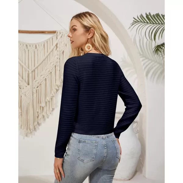 GRACE KARIN Womens Cardigans 2024 Open Front Button Down Knit Sweater Lightweight Lady Jackets Fall OutfitsNavy Blue