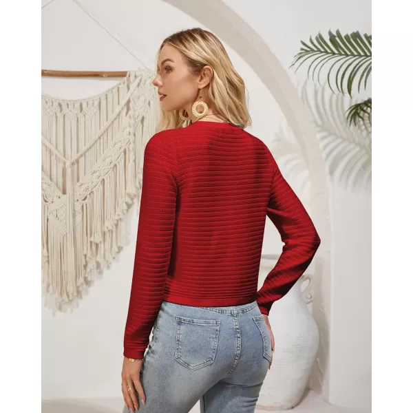 GRACE KARIN Womens Cardigans 2024 Open Front Button Down Knit Sweater Lightweight Lady Jackets Fall OutfitsRed