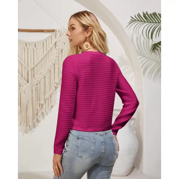 GRACE KARIN Womens Cardigans 2024 Open Front Button Down Knit Sweater Lightweight Lady Jackets Fall OutfitsRose Red