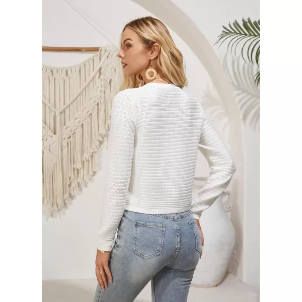 GRACE KARIN Womens Cardigans 2024 Open Front Button Down Knit Sweater Lightweight Lady Jackets Fall OutfitsWhite