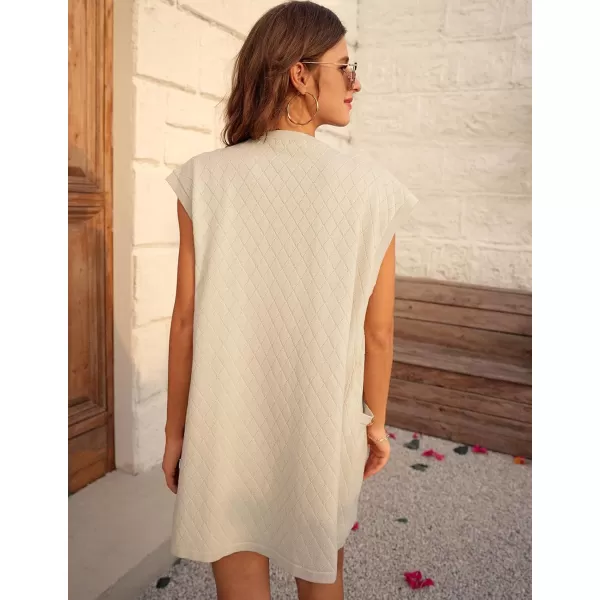 GRACE KARIN Womens Long Knit Sweater Vest Sleeveless Open Front Cardigan Elegant Ladie Sweater Jacket with PocketsKhaki