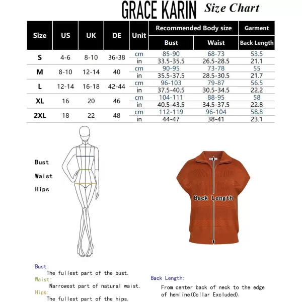 imageGRACE KARIN Womens Sleeveless Half Zip Sweaters Vest Summer Short Sleeve Sweater Casual Knit Pullover S2XLWhite