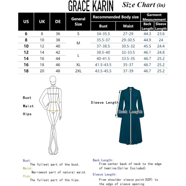 imageGRACE KARIN Womens 2024 Fall Long Sleeve Dress Casual V Neck Pleated A Line Flowy Midi DressesDark Green