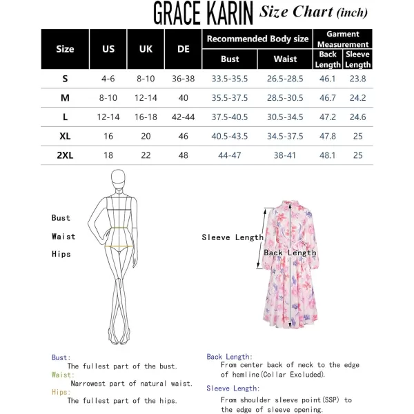 imageGRACE KARIN Women Floral Collar Shirt Dress Elegant Lantern Long Sleeve Casual Vacation BeachwearBlack Floral