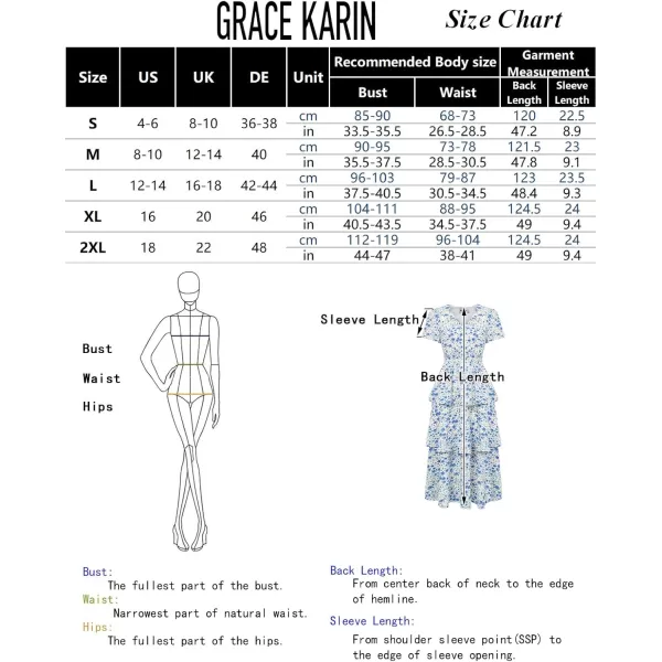 imageGRACE KARIN Womens 2024 Floral Summer Long Midi Dress V Neck Short Sleeve Ruffle Tiered Layered Boho Swing DressesApricot Pink Floral