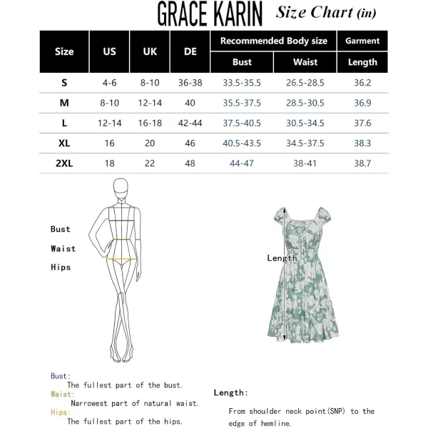 imageGRACE KARIN Womens Floral Dress 2024 Summer Cap Sleeve Smocked Flowy A Line Short Dress Boho Flared Swing Mini DressesGreen White Floral