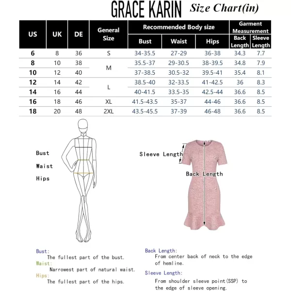 imageGRACE KARIN Womens Tweed Dress 2024 Fall Short Sleeve Button Bodycon Elegant Work Mini Dress Casual Dresses with PocketRose Red