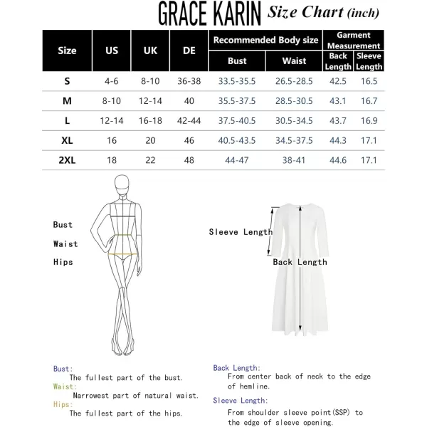 imageGRACE KARIN Womens 2024 Fall Trendy Crew Neck 34 Sleeve A Line Flowy Casual Midi Dress with PocketsWhitewith Lined