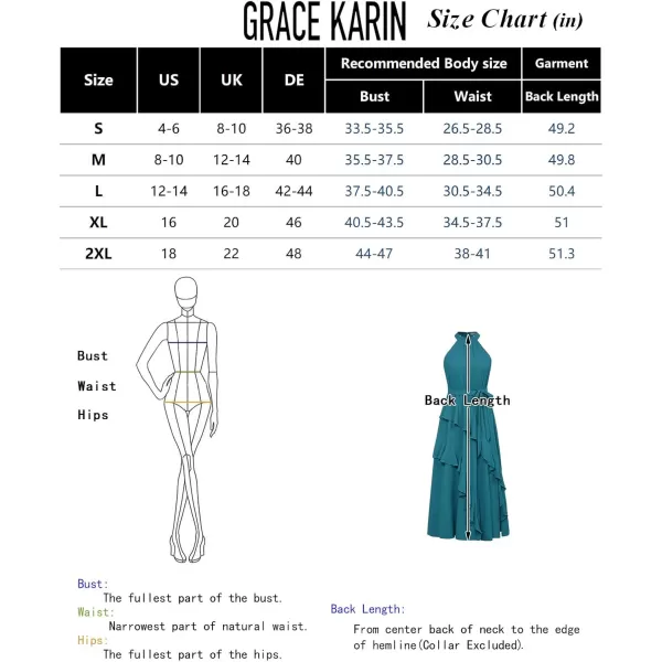 imageGRACE KARIN Womens 2024 Summer Sleeveless Halter Neck Ruffle Hem Split Flowy Swing Long Midi Dress with BeltApricot