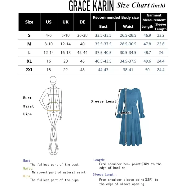 imageGRACE KARIN Womens Casual Long Sleeve Fall Dresses 2024 V Neck Ruffle Tiered A Line Flowy Wedding Guest Dress Boho DressArmy Green