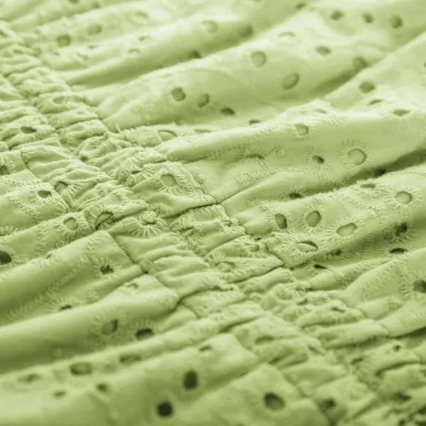 imageGRACE KARIN Womens Eyelet Dresses Summer Square Neck Short Puff Sleeve Casual A Line Boho Midi DressGreen