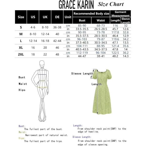 imageGRACE KARIN Womens Eyelet Dresses Summer Square Neck Short Puff Sleeve Casual A Line Boho Midi DressPink