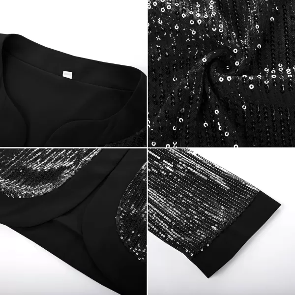 imageGRACE KARIN Womens Formal Dresses Mother of The Bride Dresses for Wedding Party Cocktail Dress Two Piece Dress Sequin DressBlack