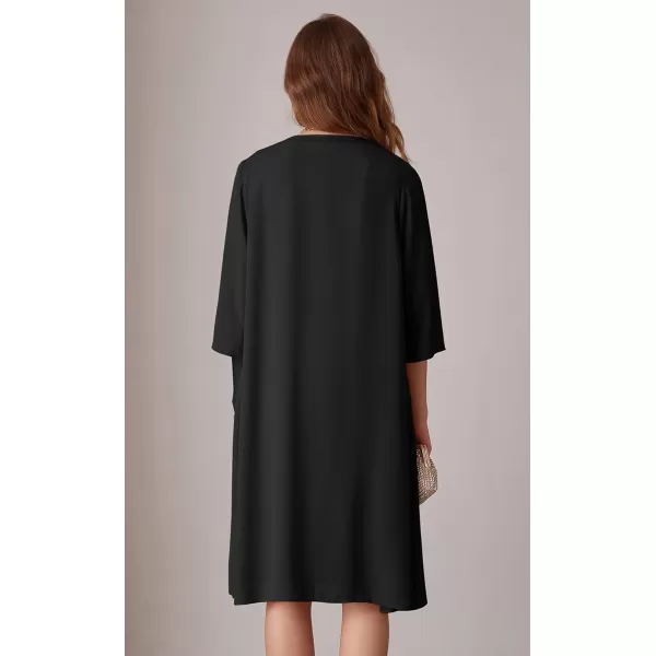 imageGRACE KARIN Womens Sequin Dress Two Piece Mother of The Bride Dresses with Jacket Lace Formal Wedding Guest DressBlack