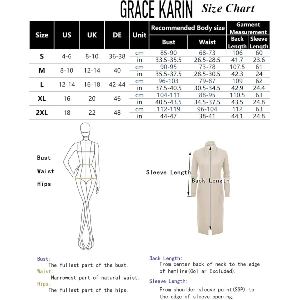 imageGRACE KARIN Essential Solid Open Front Maxi Long Knitted Cardigan Sweater for WomenApricot