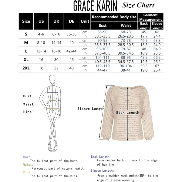 imageGRACE KARIN Fall Sweaters for Women 2024 Boat Neck Striped Crochet Pullover Sweater Knitted Batwing Long Sleeve Casual TopsBrown