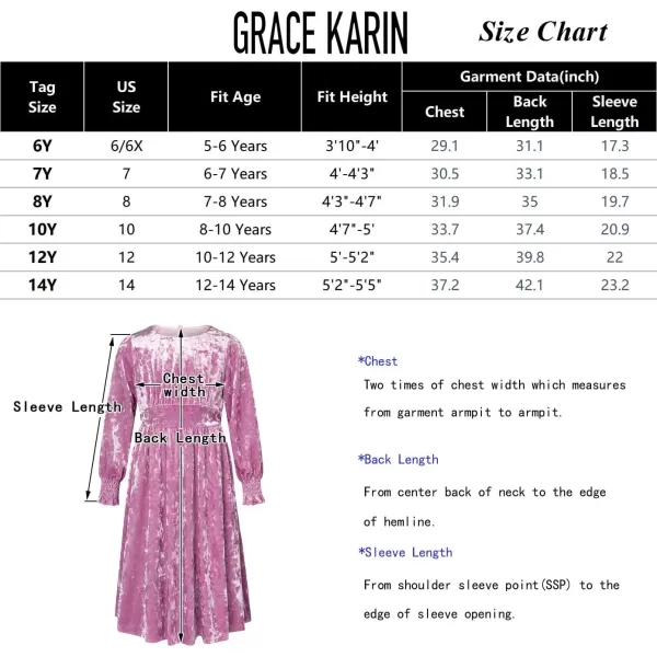 imageGRACE KARIN Girls Long Sleeve Velvet Dress Midi Fall Vintage Party Holiday Dresses for Kids 512YBlack