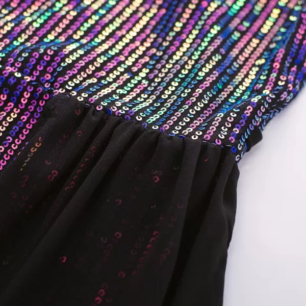 imageGRACE KARIN Girls Sequin Dress One Shoulder Birthday Party Prom Dresses 614YColorful Purple