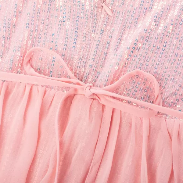 imageGRACE KARIN Girls Sequin Dress One Shoulder Birthday Party Prom Dresses 614YFantasy Pink