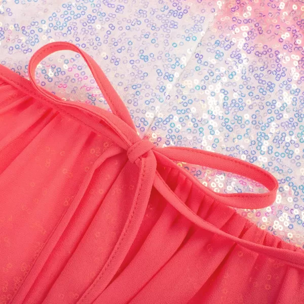 imageGRACE KARIN Girls Sequin Dress One Shoulder Birthday Party Prom Dresses 614YMulticolor Pink