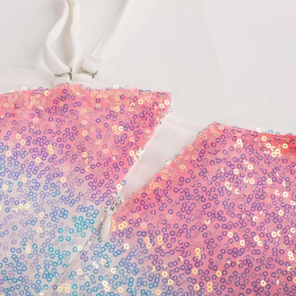 imageGRACE KARIN Girls Sequin Dress One Shoulder Birthday Party Prom Dresses 614YMulticolor Pink