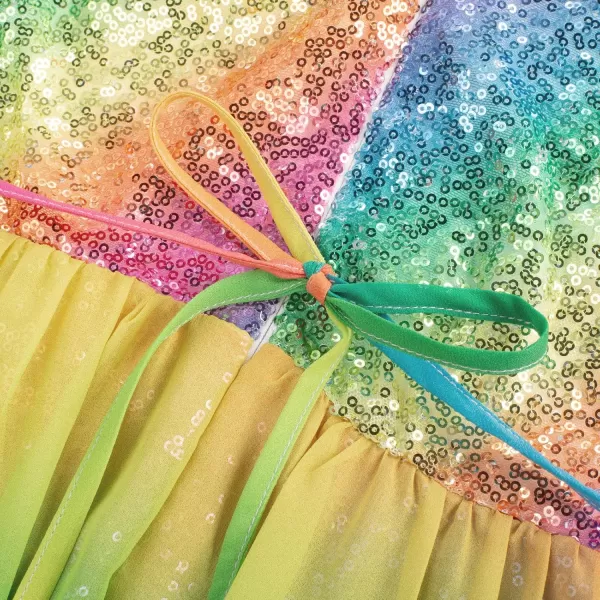 imageGRACE KARIN Girls Sequin Dress One Shoulder Birthday Party Prom Dresses 614YMulticolor Rainbow