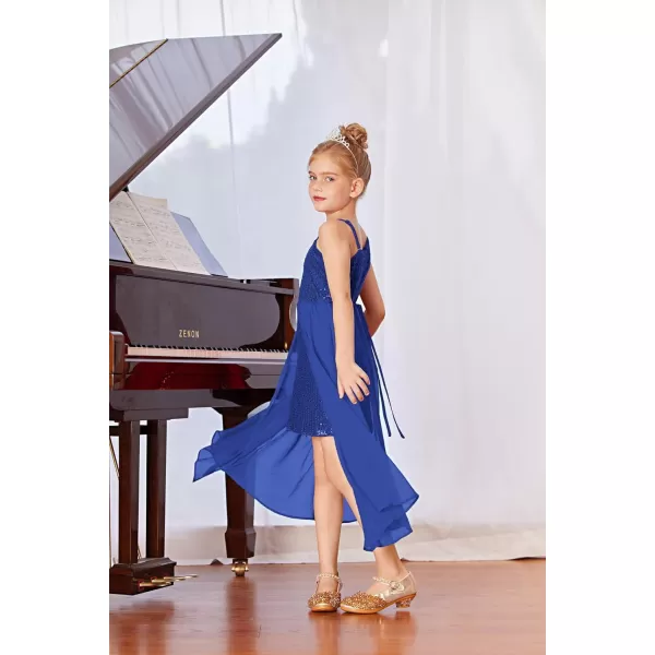 imageGRACE KARIN Girls Sequin Dress One Shoulder Birthday Party Prom Dresses 614YRoyal Blue