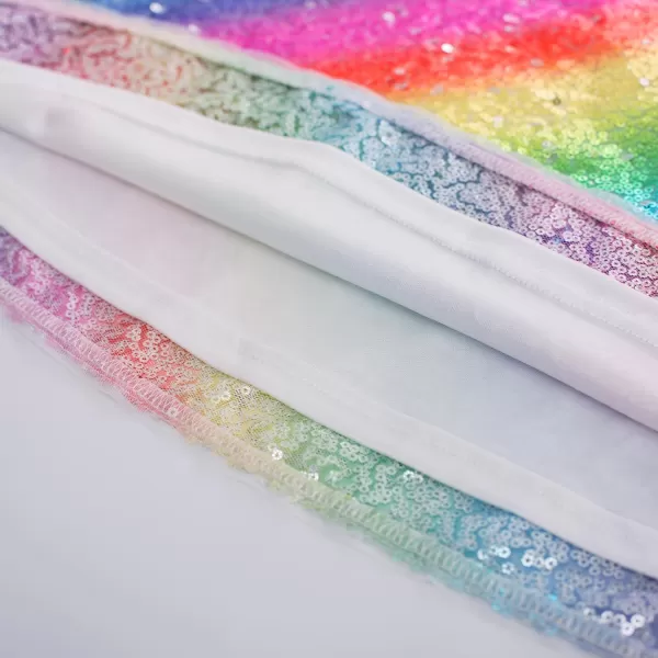 imageGRACE KARIN Girls Sequin Dress Short Flutter Sleeve Flare Silhouette Midi Dress with Hairbow 512YRainbow