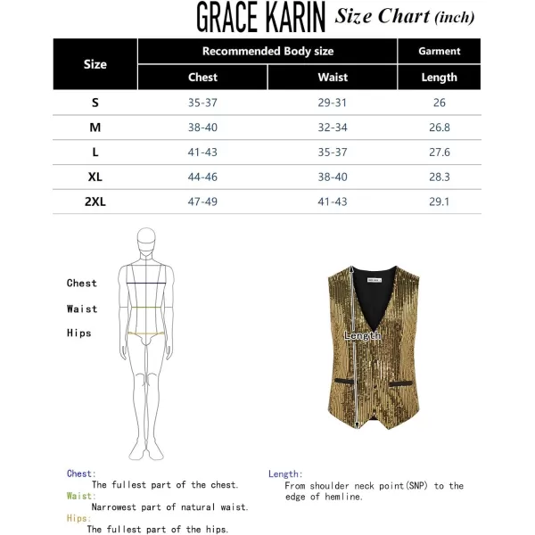 imageGRACE KARIN Mens Sequin Vest Slim Fit Shiny Dress Waistcoat Bowtie Set for Wedding Prom PartyBlack