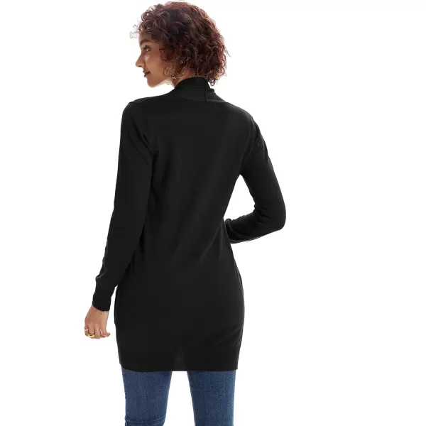 imageGRACE KARIN Women Lightweight Cardigan Sweaters with Pocket Long Sleeve ShrugsBlack