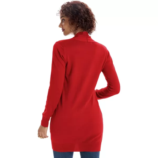 imageGRACE KARIN Women Lightweight Cardigan Sweaters with Pocket Long Sleeve ShrugsRed