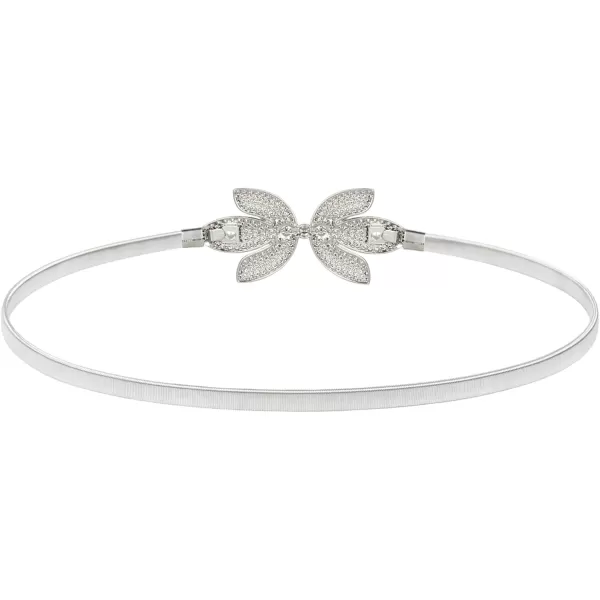 imageGRACE KARIN Women Skinny Metal Cinch Belt Gold Waistband Elastic Waist Belt CL633Silver42