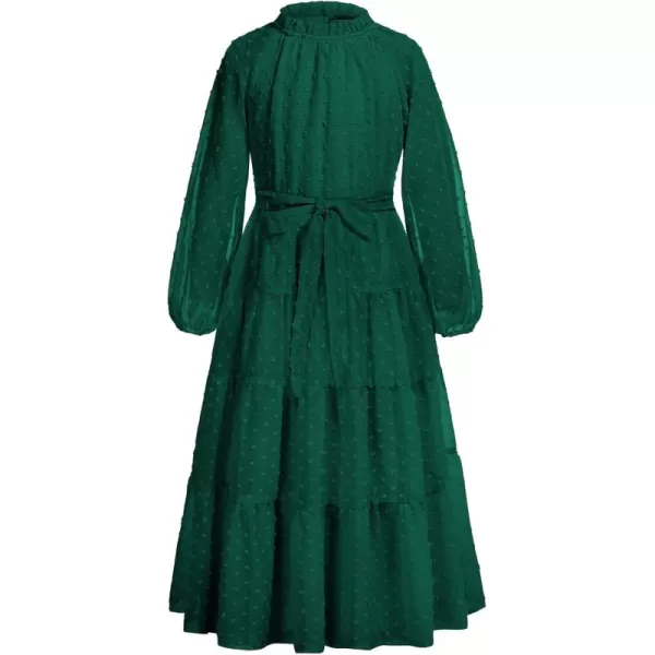 imageGRACE KARIN Girls Long Sleeve Dress Aline Flowy Maxi Dresses for Girls 514 YearsDark Green