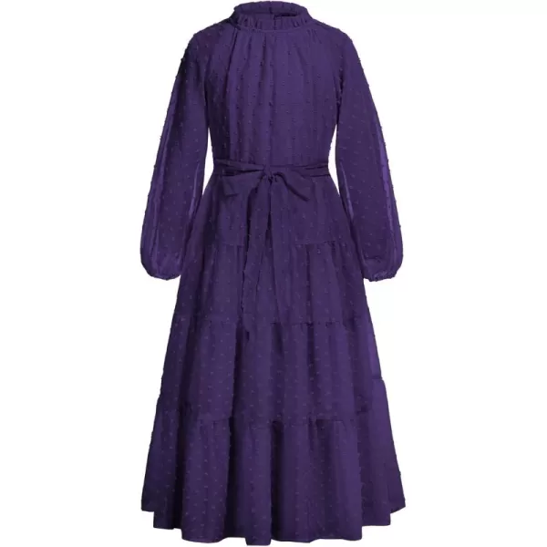 imageGRACE KARIN Girls Long Sleeve Dress Aline Flowy Maxi Dresses for Girls 514 YearsDark Purple