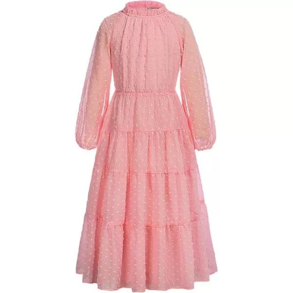 imageGRACE KARIN Girls Long Sleeve Dress Aline Flowy Maxi Dresses for Girls 514 YearsPink