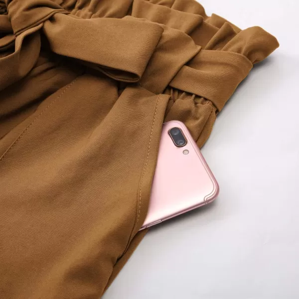 imageGRACE KARIN Women Summer Casual Shorts with Pockets Bowknot Tie WaistCl93copper