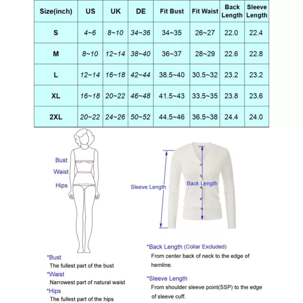 imageGRACE KARIN Womens Button Up V Neck Long Sleeve Soft Basic Knit Cardigan SweaterLight Blue