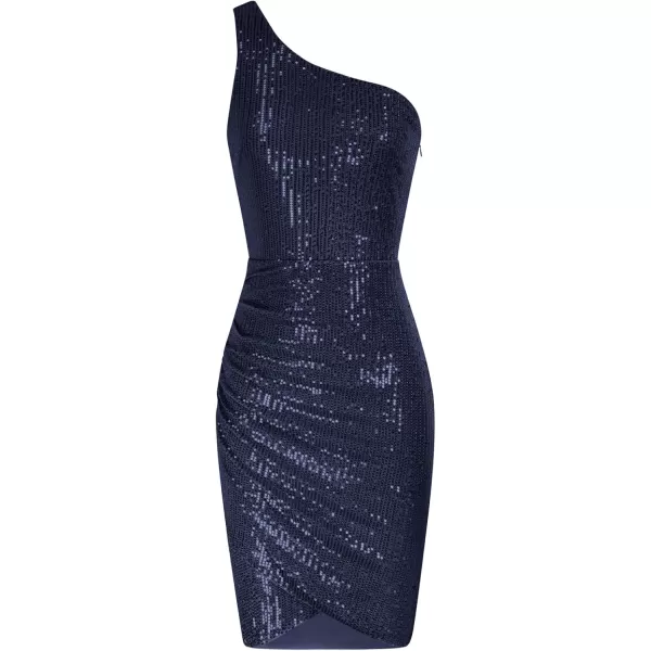 imageGRACE KARIN Womens Sequin Dress Sparkly Glitter One Shoulder Party Club Dress 2024 Fall Winter Cocktail DressesNavy Blue