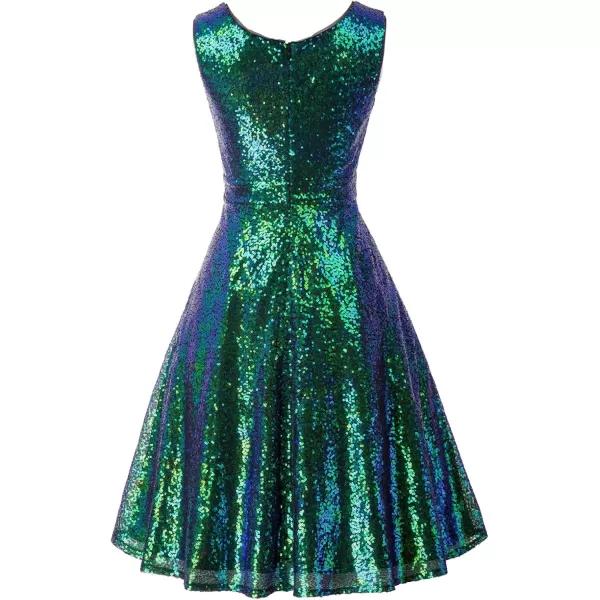 imageGRACE KARIN Womens Sequin Dresses Sleeveless VNeck Sparkly Glitter Evening Party DressDark Greensequin