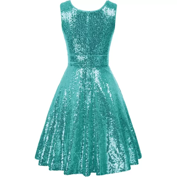 imageGRACE KARIN Womens Sequin Dresses Sleeveless VNeck Sparkly Glitter Evening Party DressPersian Green Sequin