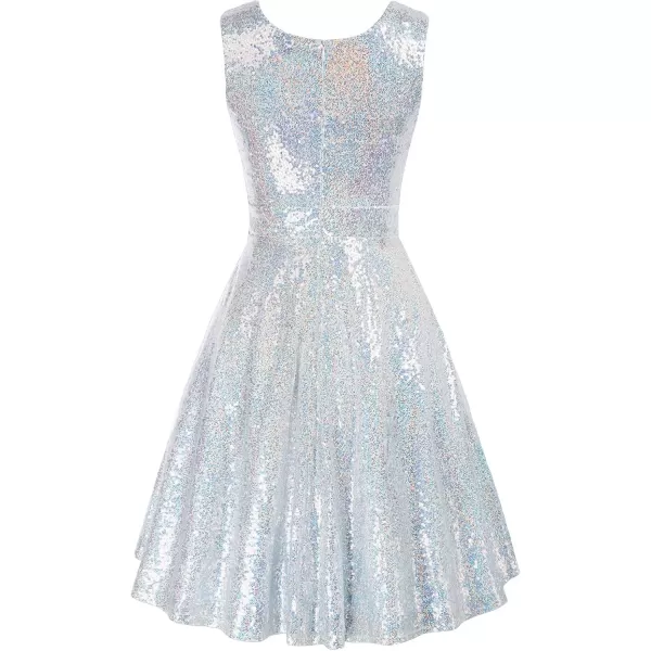 imageGRACE KARIN Womens Sequin Dresses Sleeveless VNeck Sparkly Glitter Evening Party DressSlivermultisequin