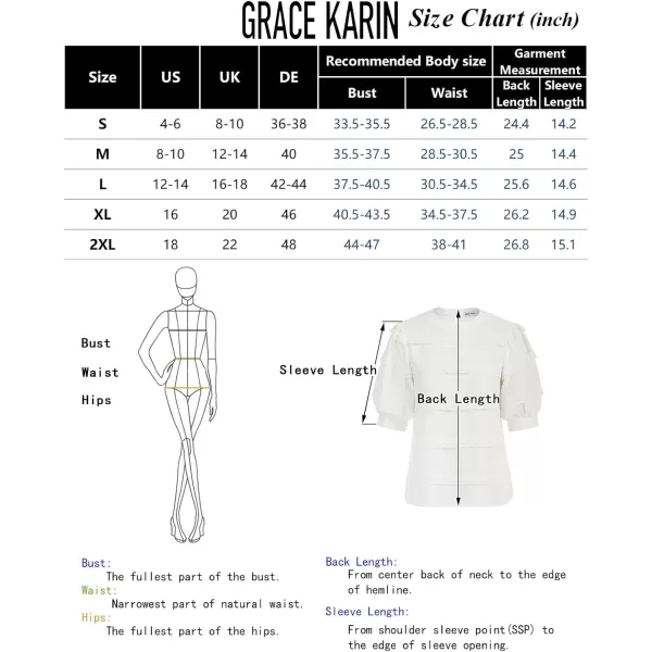 imageGRACE KARIN Womens Work Business Blouse Casual Puff Short Sleeve Shirts Lace Tops Loose FitLight Apricot