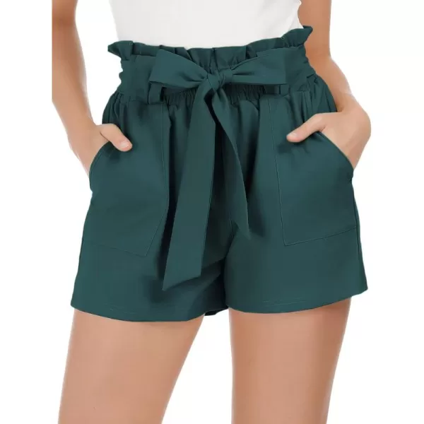 imageGRACE KARIN Women Summer Casual Shorts with Pockets Bowknot Tie WaistTeal