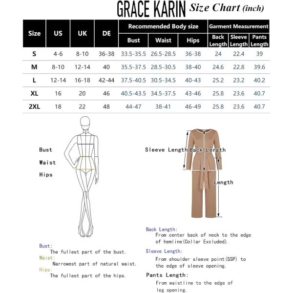 imageGRACE KARIN 2 Piece Sets for Women Ribbed Tie Front Top ampamp Wide Leg Pants Lounge Matching Sets Tracksuits Fall OutfitsGrey Blue