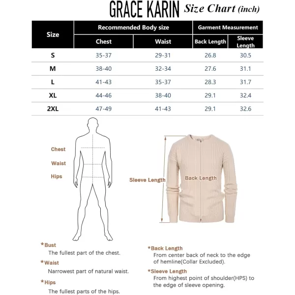 imageGRACE KARIN Mens Crewneck Pullover Sweaters Classic Casual Knitted Cable Sweaters with Ribbing EdgeKhaki