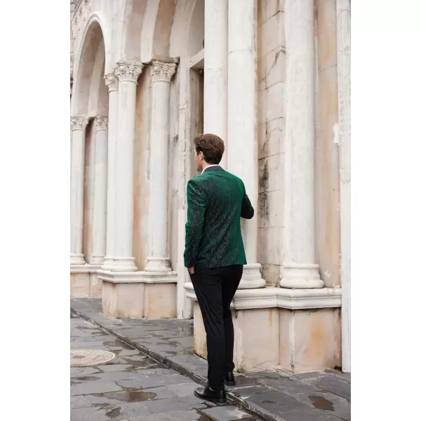 imageGRACE KARIN Mens Velvet Blazer One Button Sport Coat Tuxedo Jacket for Party Prom Wedding DinnerGreen