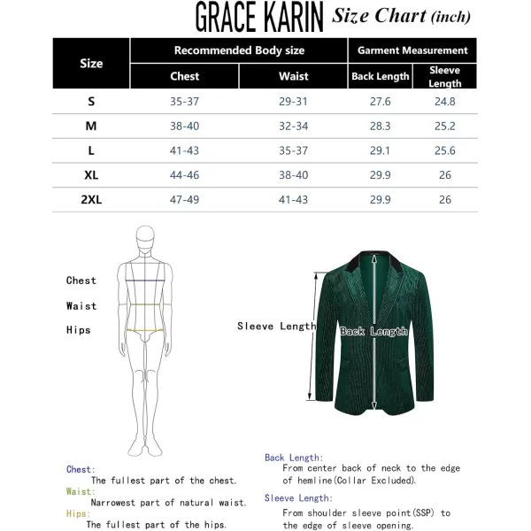 imageGRACE KARIN Mens Velvet Blazer One Button Sport Coat Tuxedo Jacket for Party Prom Wedding DinnerGreen