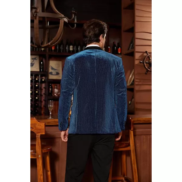 imageGRACE KARIN Mens Velvet Blazer One Button Sport Coat Tuxedo Jacket for Party Prom Wedding DinnerNavy Blue