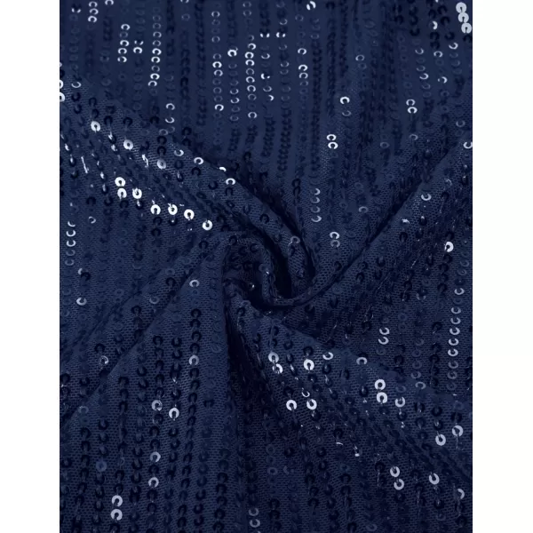 imageGRACE KARIN Sequin Halter Tops for Women Sleeveless Sparkly Shiny Tank Tops Ruched Flowy Sparkly Club Outfits Party ShirtNavy Blue