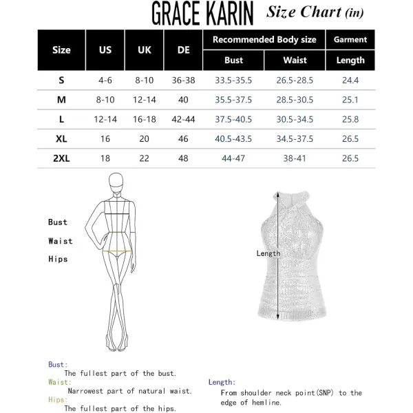 imageGRACE KARIN Sequin Tops for Women Elegant Tops Sparkle Tank Shimmer Party Club Cocktail Slim Fit Ruched TopsBrown